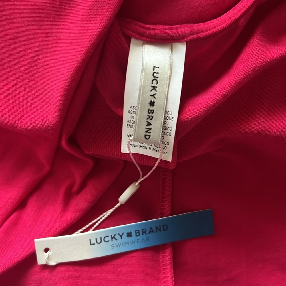 Lucky Brand Swimwear Tapestry Strap Raspberry Pink Dress - Picture 4 of 4